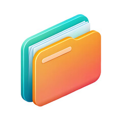 3d icon  Vibrant Gradient Folder Icon Data Organization  Digital Asset Management transparent png illustration