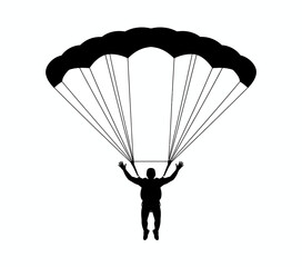 silhouette of a parachute