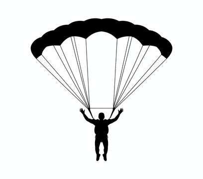 silhouette of a parachute
