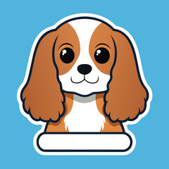 Cute cartoon Cavalier King Charles Spaniel