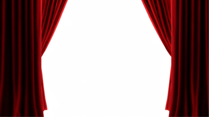 Dramatic red curtains open to reveal a stage, perfect for presentations or creative projects