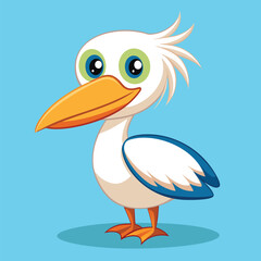 Obraz premium Cute cartoon pelican