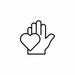 hand with heart  icon sign vector