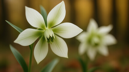 Fototapeta premium Closeup of Pale Hellebore Blooms in Soft Focus