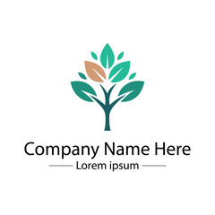 Minimalist Tree Logo Design Natural and Green Concept
