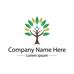 Obraz premium Minimalist Tree Logo Design Natural and Green Concept