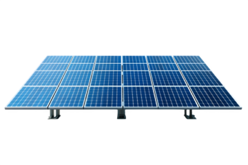 Solar panel array isolated on transparent background