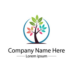 Obraz premium Minimalist Tree Logo Design Natural and Green Concept