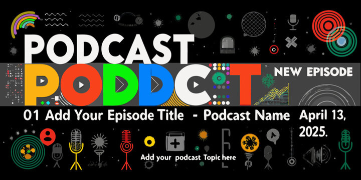 Colorful Podcast Cover Art Template for New Episodes and Creative Branding