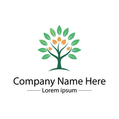 Obraz premium Minimalist Tree Logo Design Natural and Green Concept