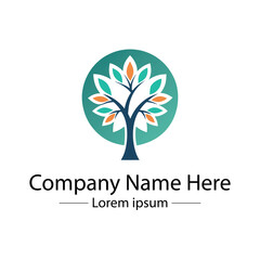 Obraz premium Minimalist Tree Logo Design Natural and Green Concept