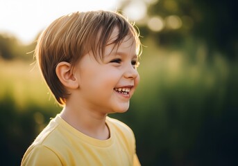 A child smiling brightly