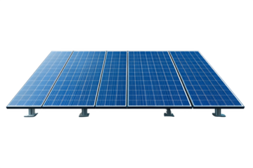 Solar panel array isolated on transparent background