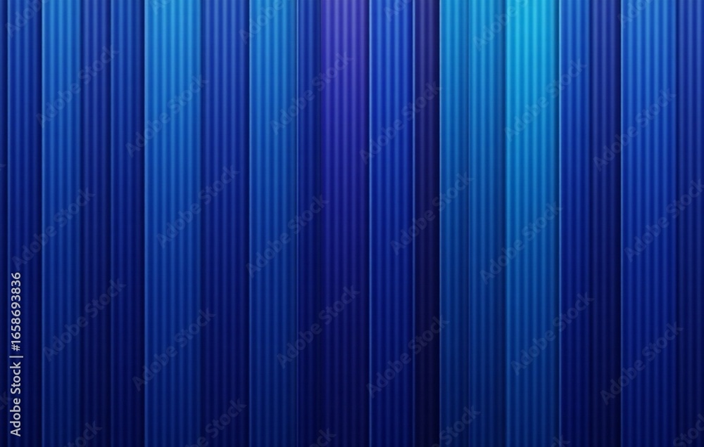 Poster blue, cyan, and violet abstract glass gradient on black. a dynamic, luminous design with ribbed and 