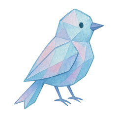 PNG Geometric pastel bird illustration.