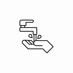 hands washing with water icon sign vector
