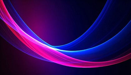 Beautiful and vibrant abstract digital art featuring smooth, flowing lines of pink and blue energy, creating a dynamic, light-filled wave on a deep, dark background