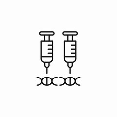 syringes dna strands icon sign vector