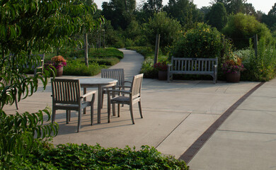 Garden Patio with a Table and Chairs