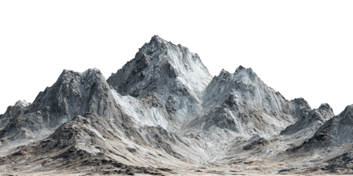 Vast snowy mountain range against black background