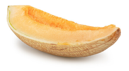 White oval melon slice isolated on white background. File contains clipping path.