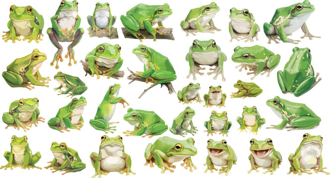 frog watercolor clipart 