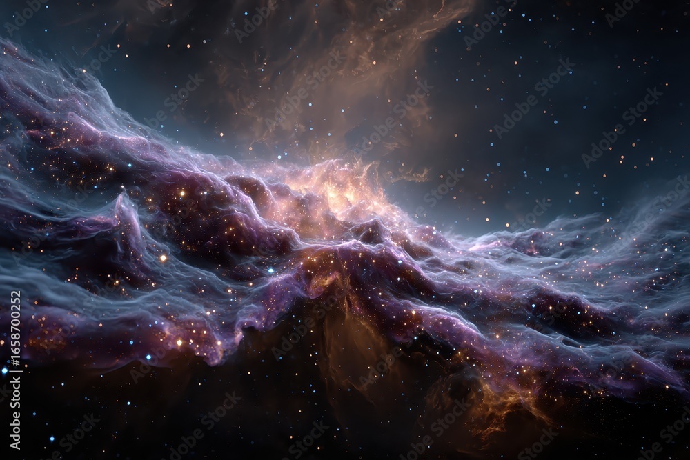 Canvas Prints cosmic expanse featuring vibrant colors and swirling clouds generated through artificial intelligenc