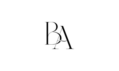 BA initial letters, monogram logo