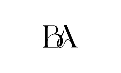BA initial letters, monogram logo