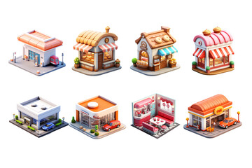 Vector toy train on an urban map with buildings, trees, and residential streets