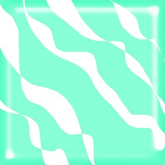 Abstract mint green pattern with white wavy lines  