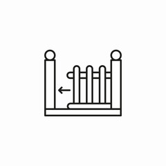 automatic sliding gate icon sign vector