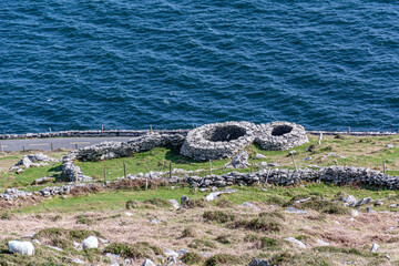 Wild atlantic way, Dingle peninsula ocean view - beehive huts from the top