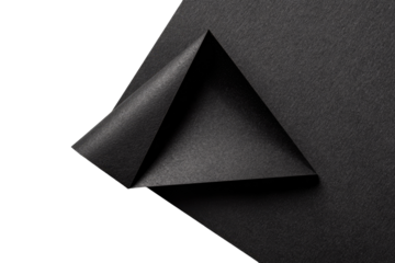 Black paper with folded triangle shape