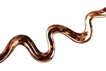 Obraz premium Abstract copper-colored wavy line against black background