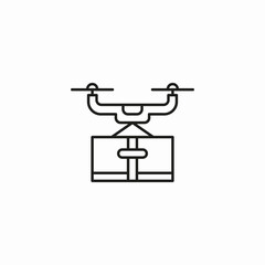 drone delivering package icon sign vector