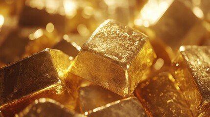 Gleaming Gold Bars A Precious Fortune.