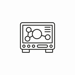 monitor with molecule structure icon sign vector