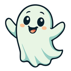 Cute ghost cartoon character illustration for Halloween decorations