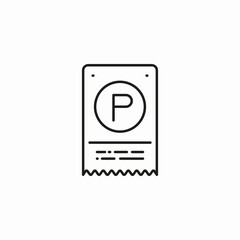parking ticket with p sign icon sign vector