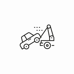 tow truck towing car icon sign vector