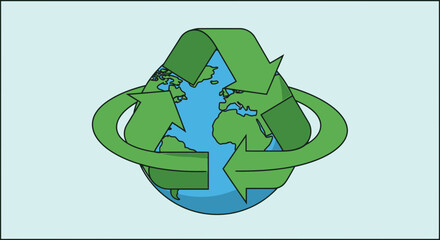 recycle symbol on green background