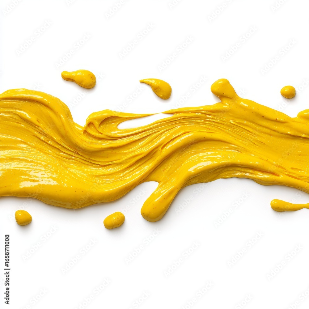 Poster abstract design of flowing yellow paint with a smooth texture. the paint appears to be spreading acr