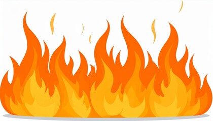 Fiery Flames Illustration Graphic Design, Orange and Yellow Hues, Heat Concept, fire, flames fire