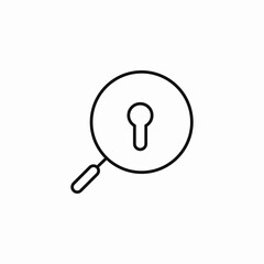 magnifying glass keyhole icon sign vector