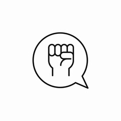 Obraz premium raised fist speech bubble icon sign vector