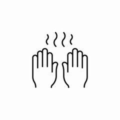 two hands waving steam icon sign vector