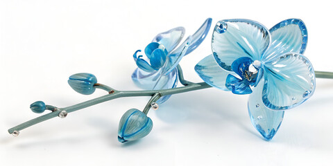 Iridescent flower with shimmering rainbow edges isolated on white background