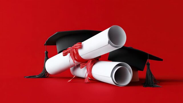 Graduation caps and diplomas: symbolizing achievement and new beginnings