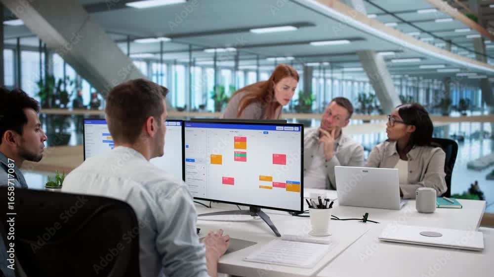 Poster agile team utilizing kanban board